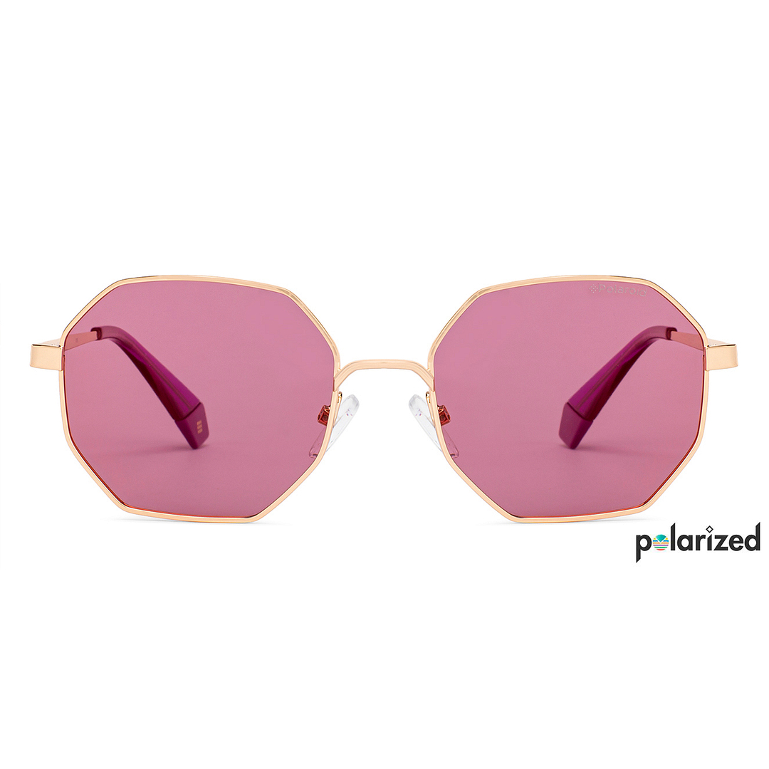 Polaroid Gold Full Rim Hexagonal left side