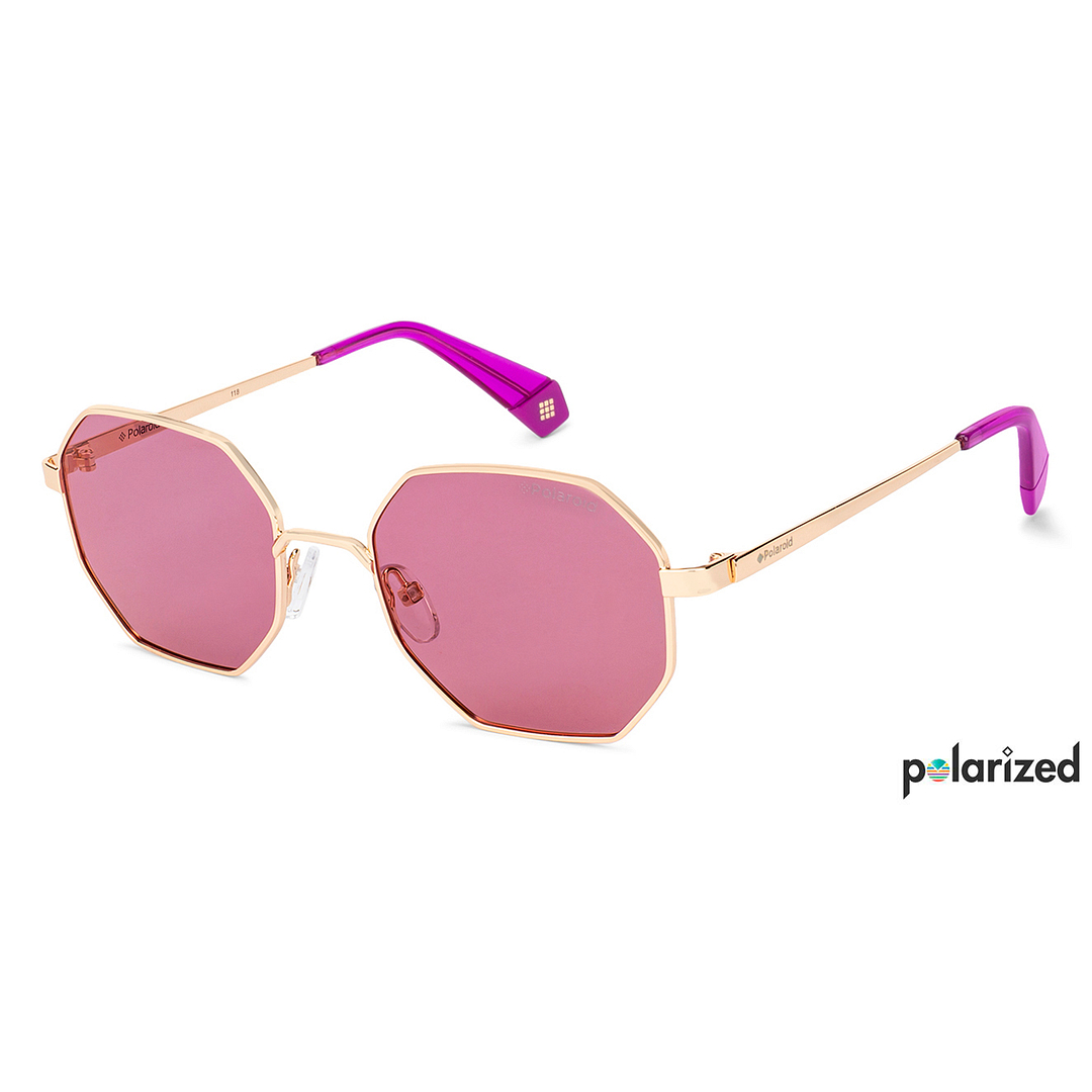 Polaroid Gold Full Rim Hexagonal left side