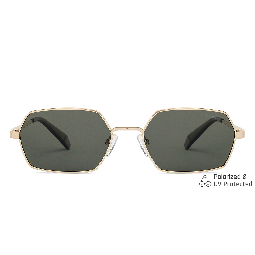 Polaroid Gold Full Rim Hexagonal left side