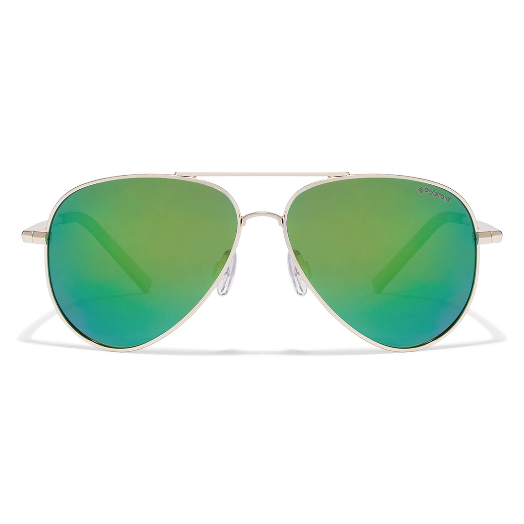 Polaroid Gold Full Rim Aviator left side
