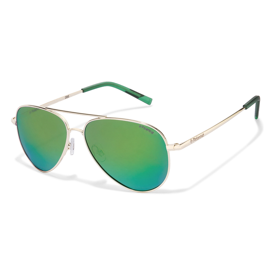 Polaroid Gold Full Rim Aviator left side