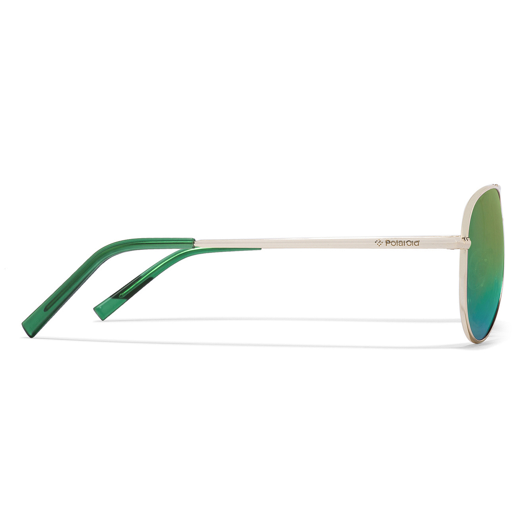 Polaroid Gold Full Rim Aviator left side