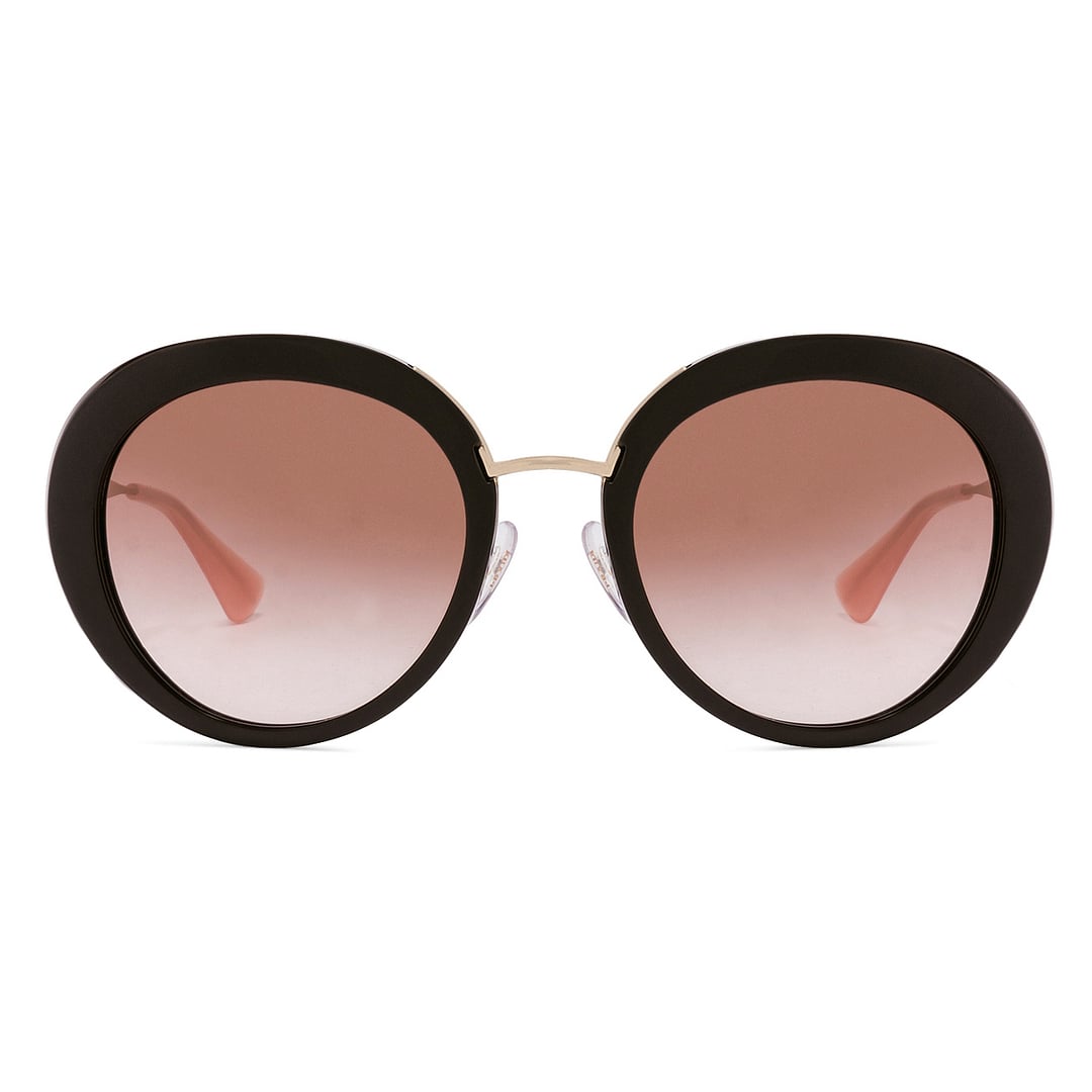 Prada Golden Brown Full Rim Oval left side