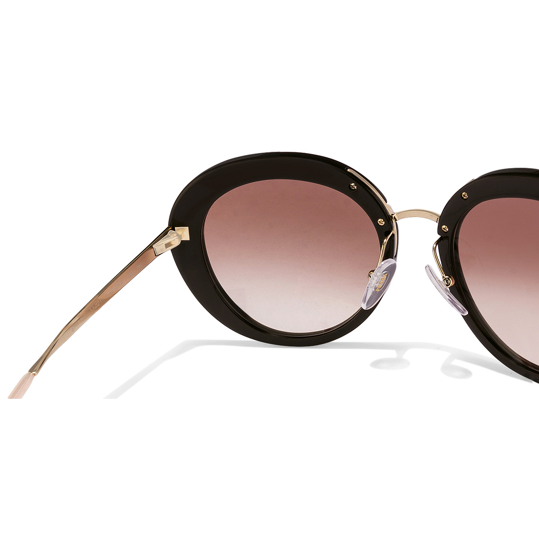 Prada Golden Brown Full Rim Oval left side