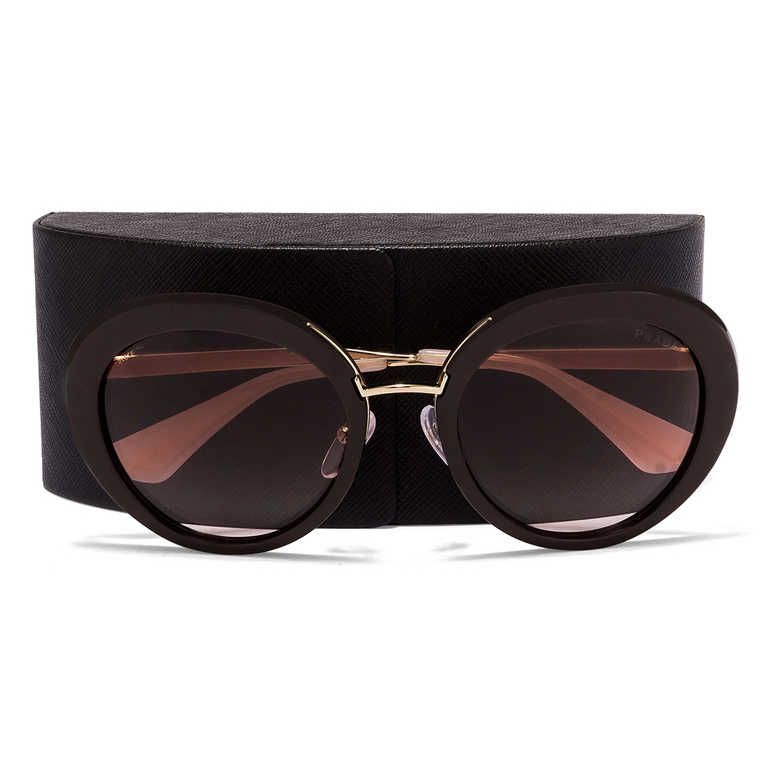 Prada Golden Brown Full Rim Oval right side