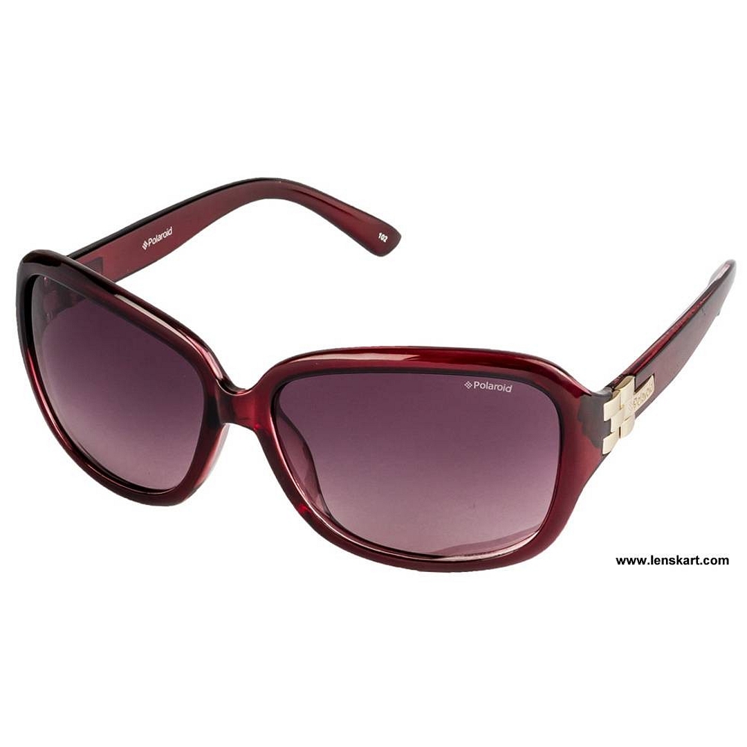 Buy Polaroid P8316B Medium Size-60 Maroon Grey Gradient Women