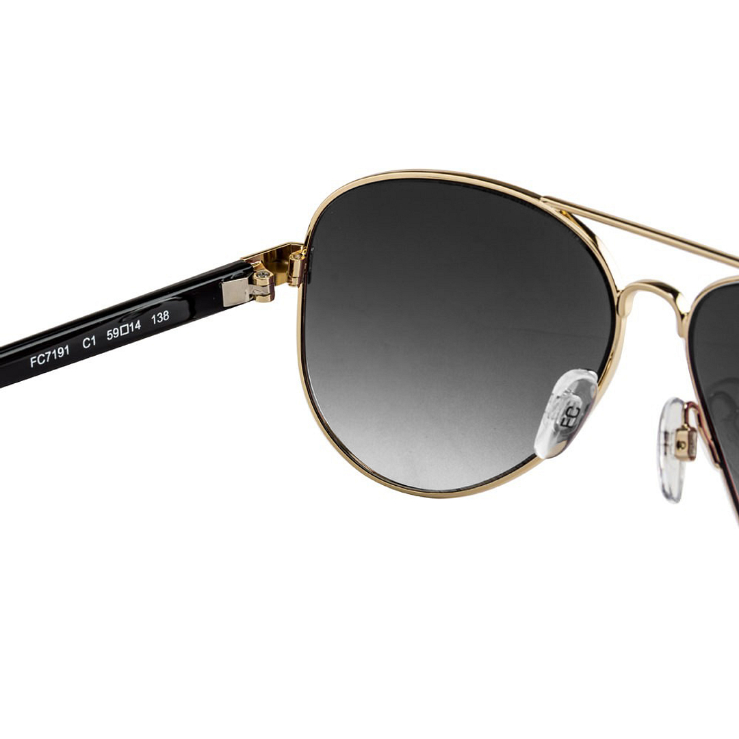 French Connection Gold Full Rim Aviator left side