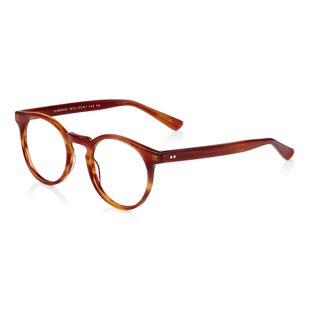 Senichisaku Light Brown Full Rim Boston left side