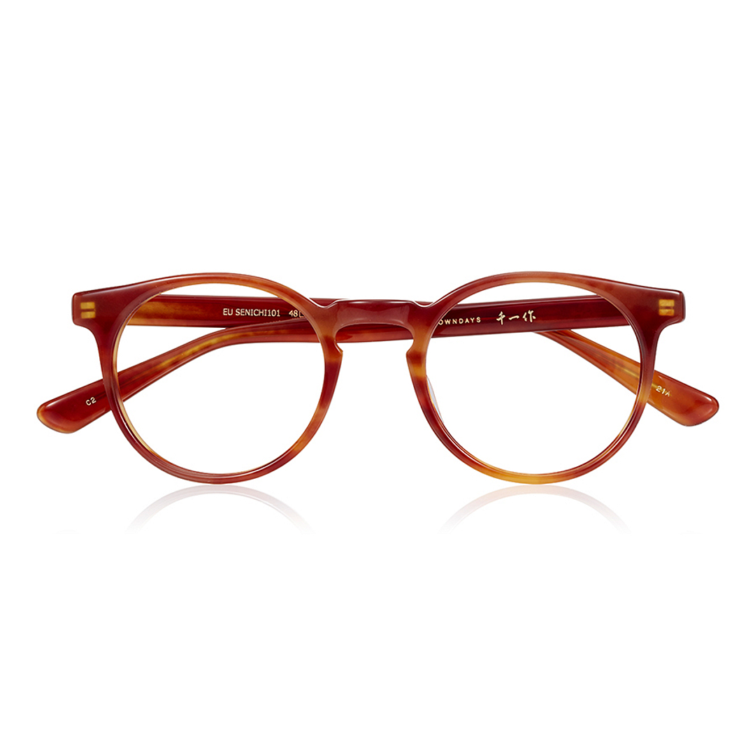 Senichisaku Light Brown Full Rim Boston right side