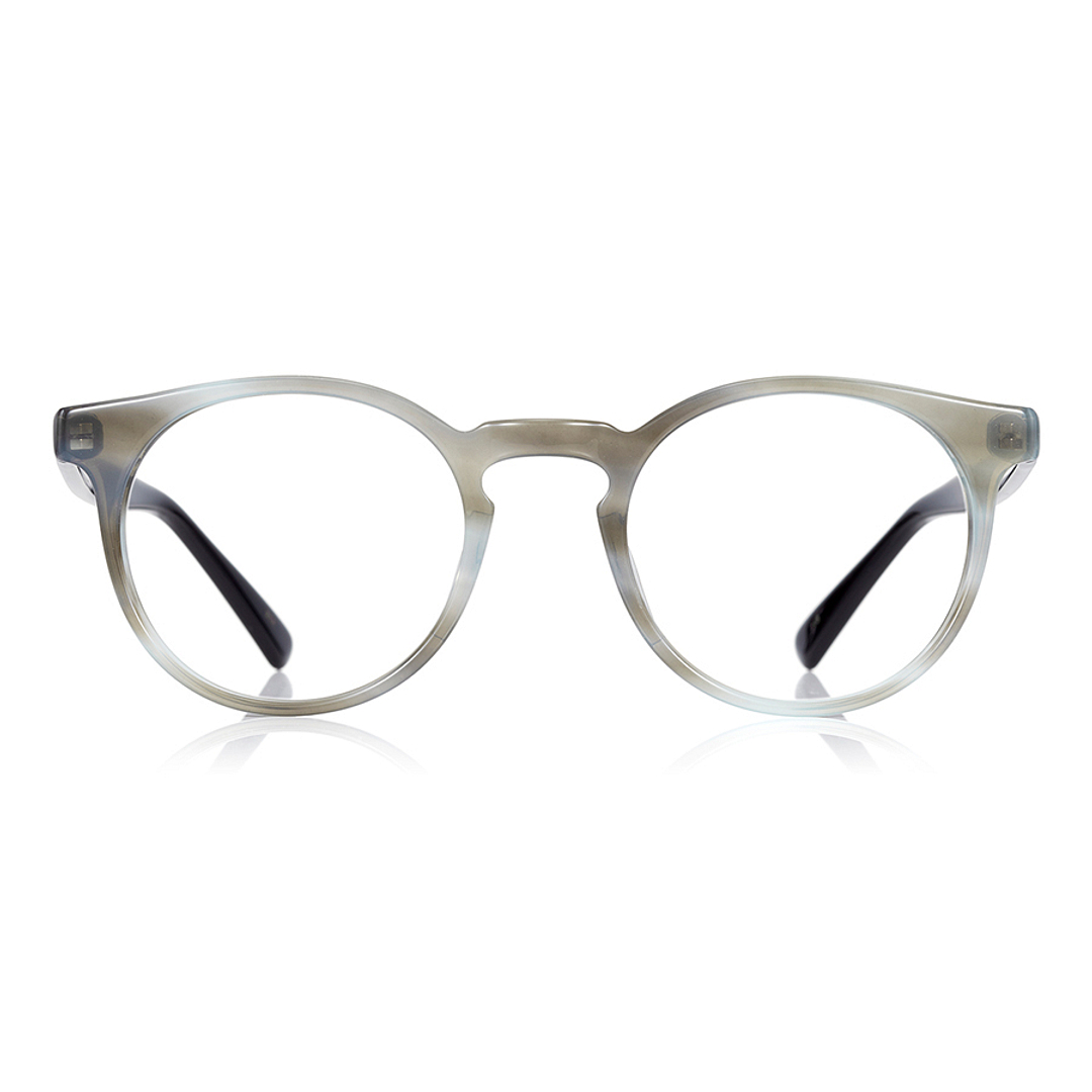 Senichisaku Light Gray Full Rim Boston right side