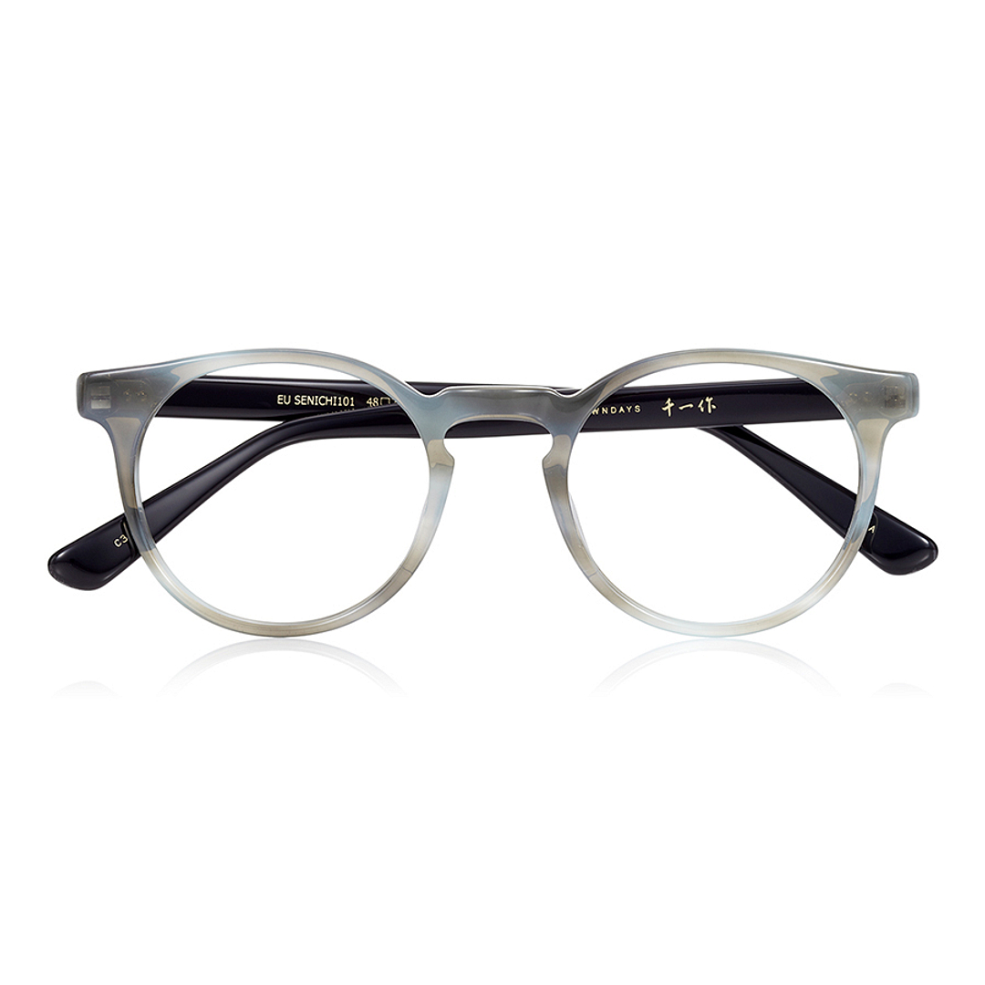 Senichisaku Light Gray Full Rim Boston right side