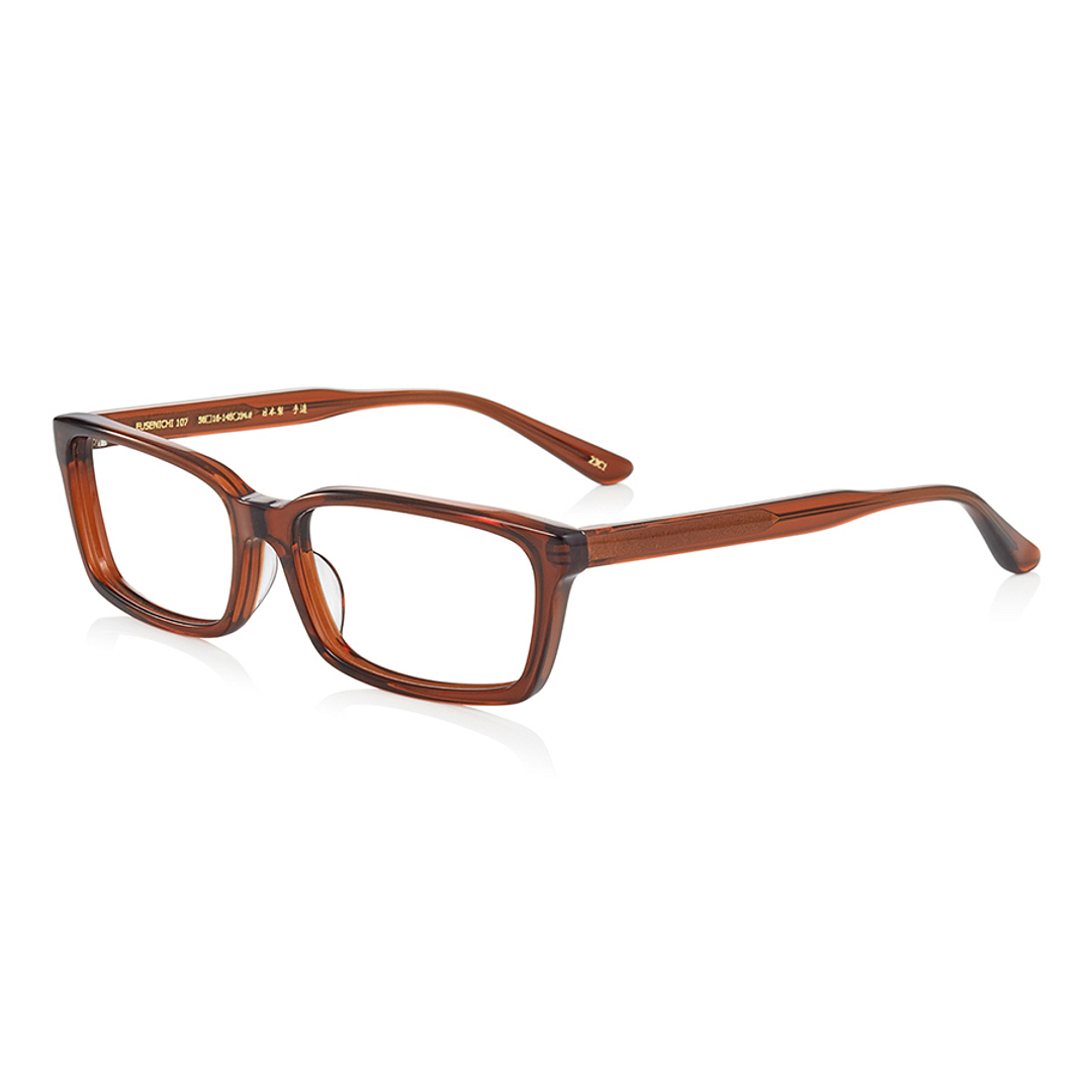 Senichisaku Light Brown Full Rim Rectangle left side
