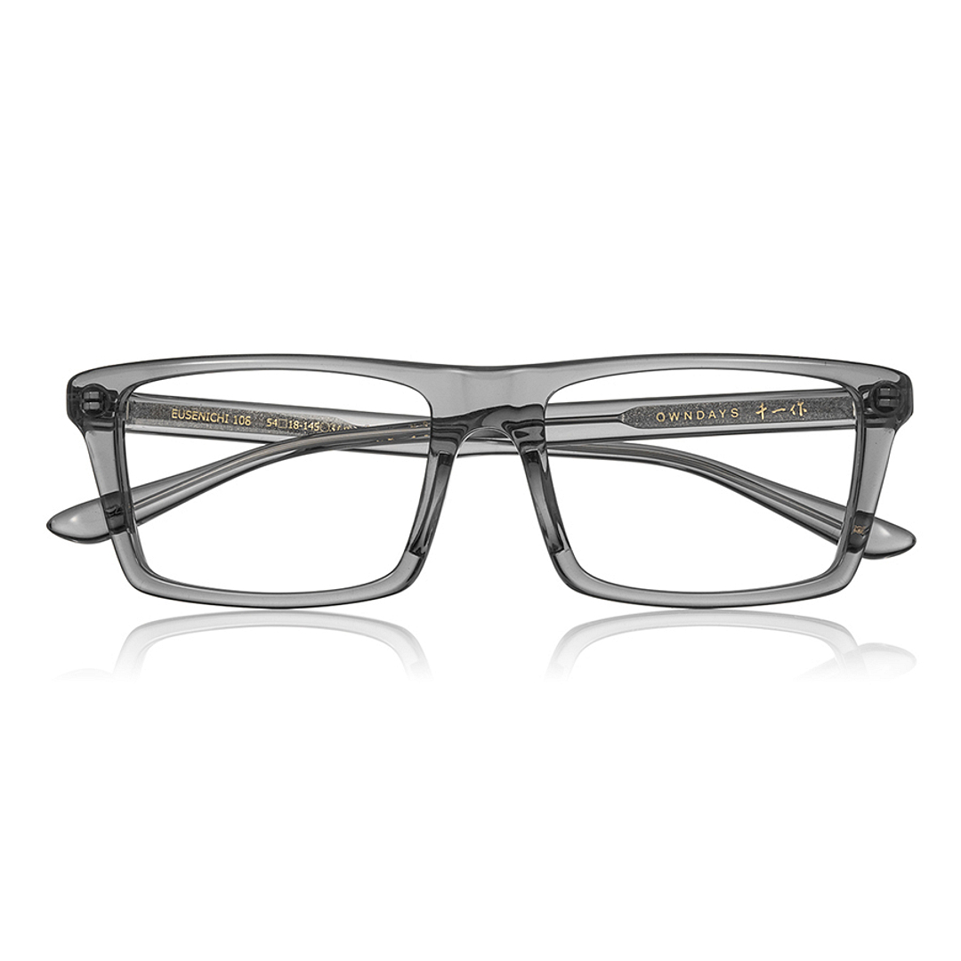 Senichisaku Light Gray Full Rim Rectangle right side