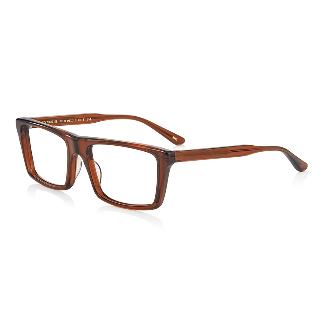 Senichisaku Light Brown Full Rim Rectangle left side
