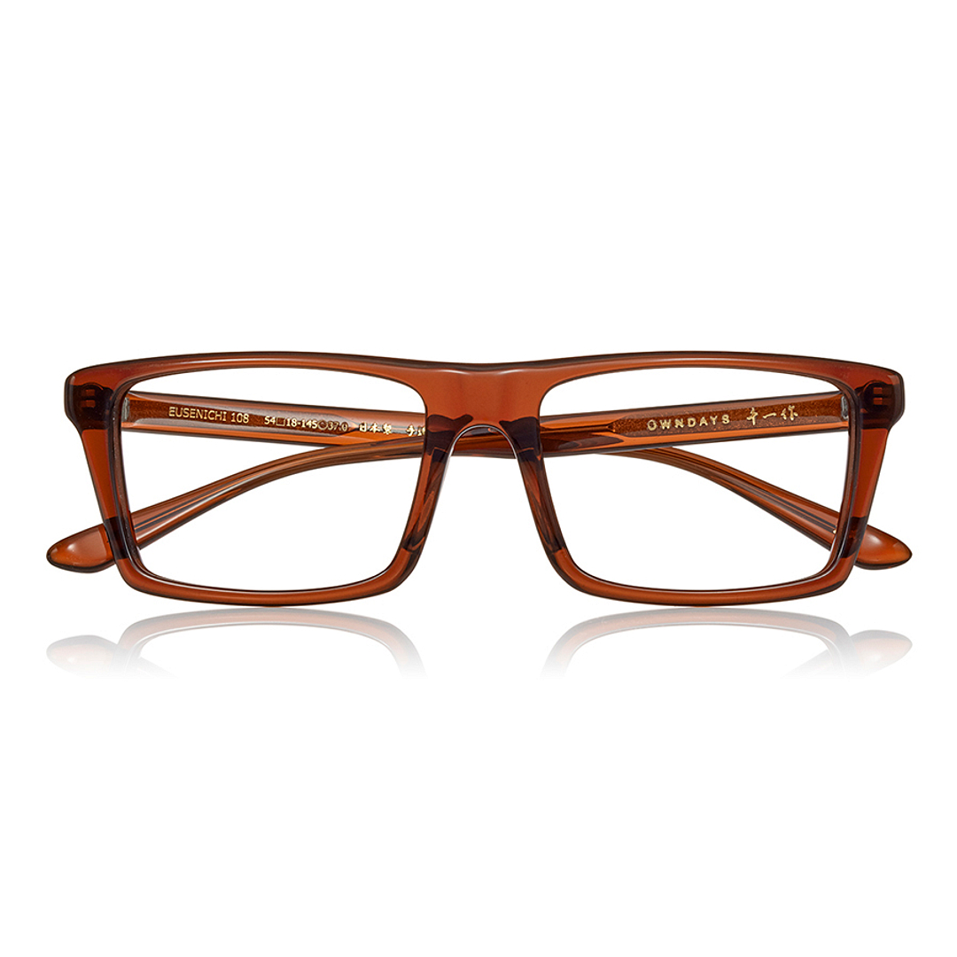 Senichisaku Light Brown Full Rim Rectangle right side