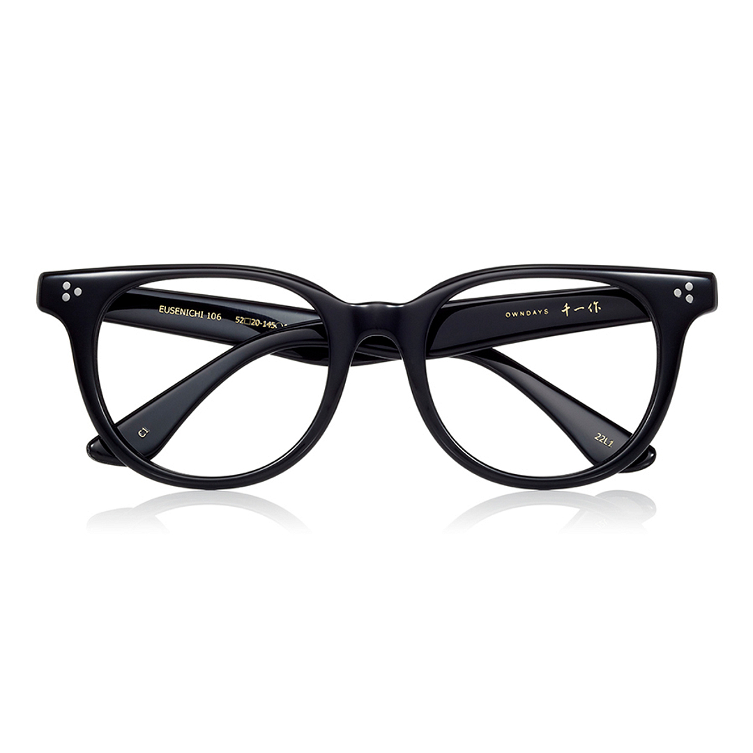 Senichisaku Black Full Rim Boston right side