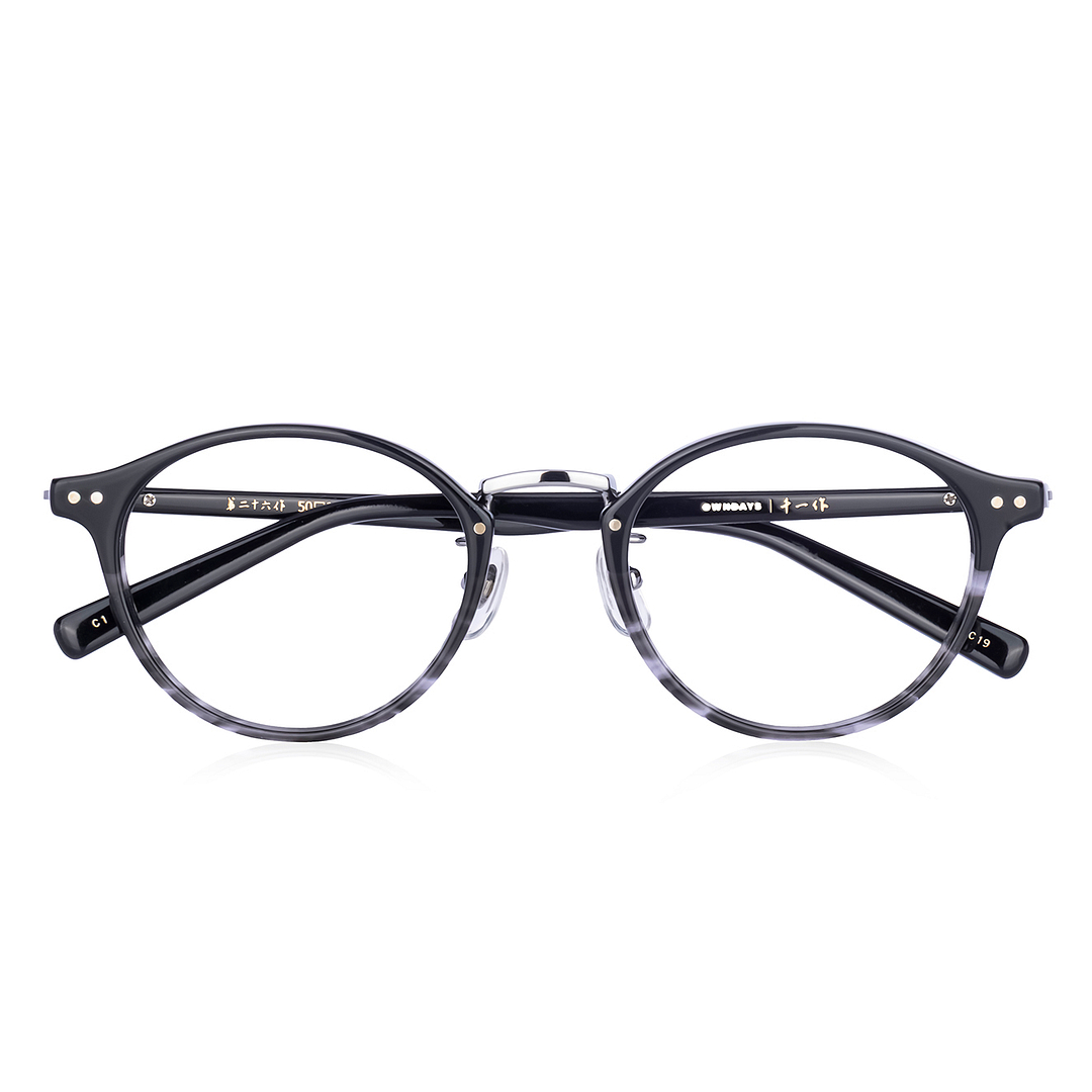 Senichisaku Black Full Rim Boston right side