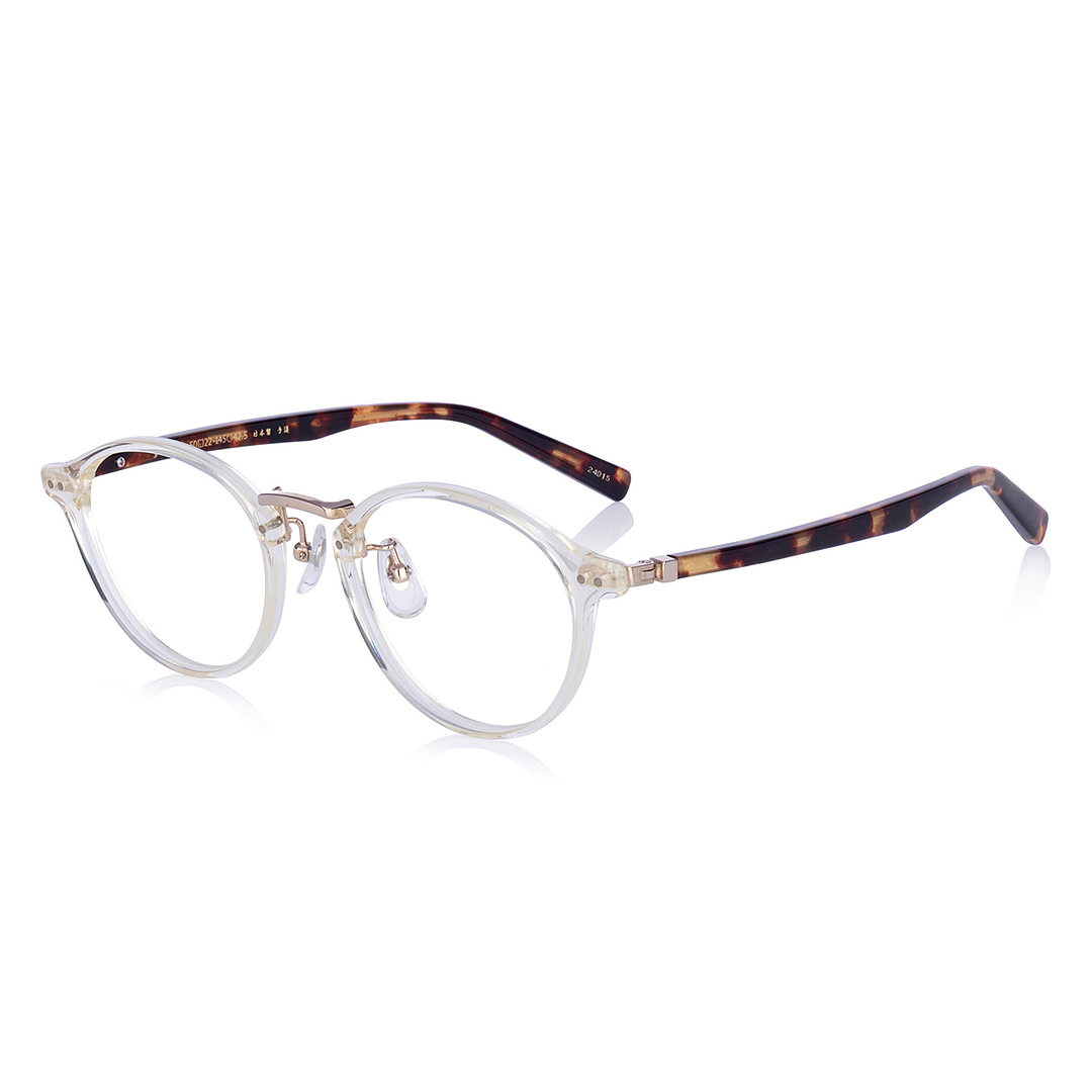 Senichisaku Clear Yellow Full Rim Boston left side
