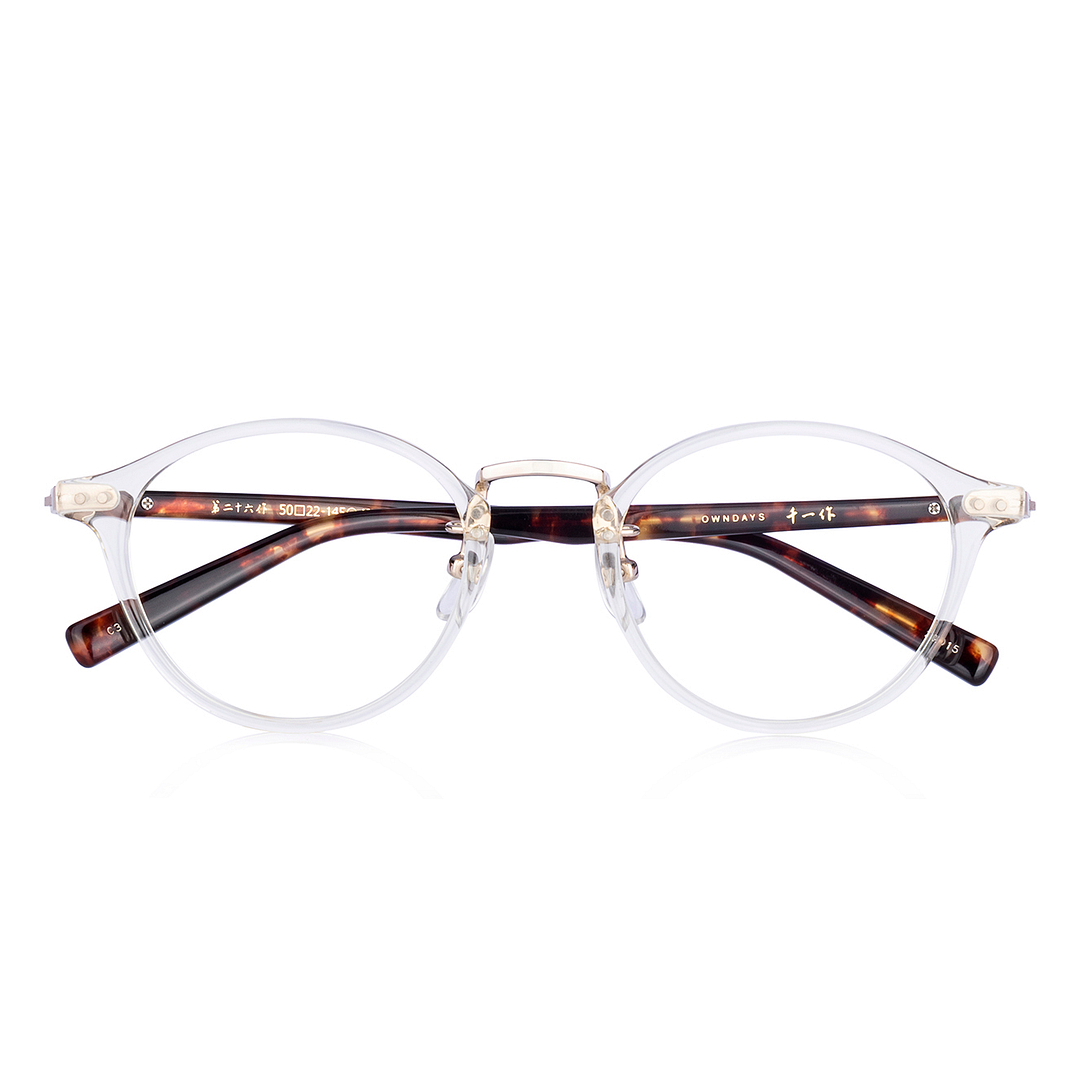 Senichisaku Clear Yellow Full Rim Boston left side