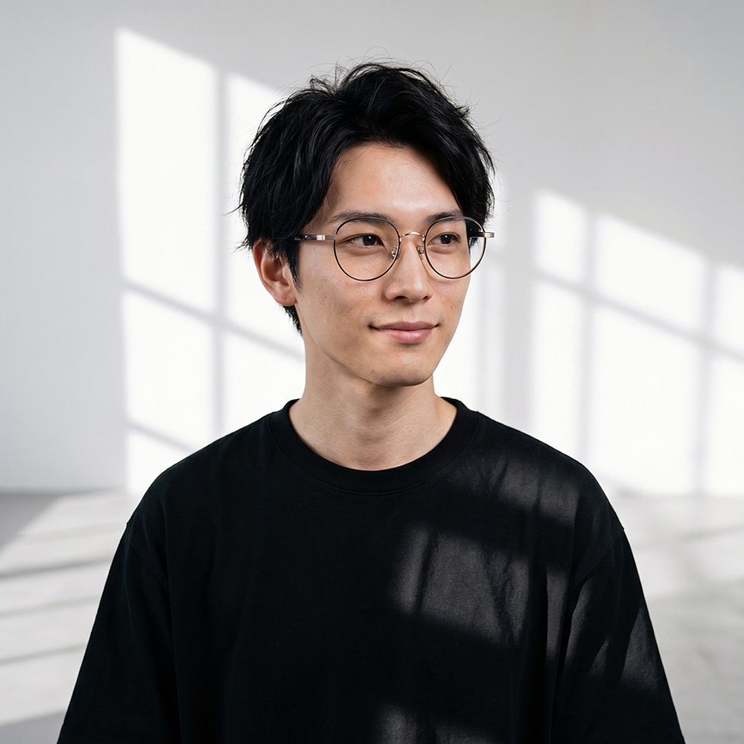 Senichisaku Black Full Rim Boston left side