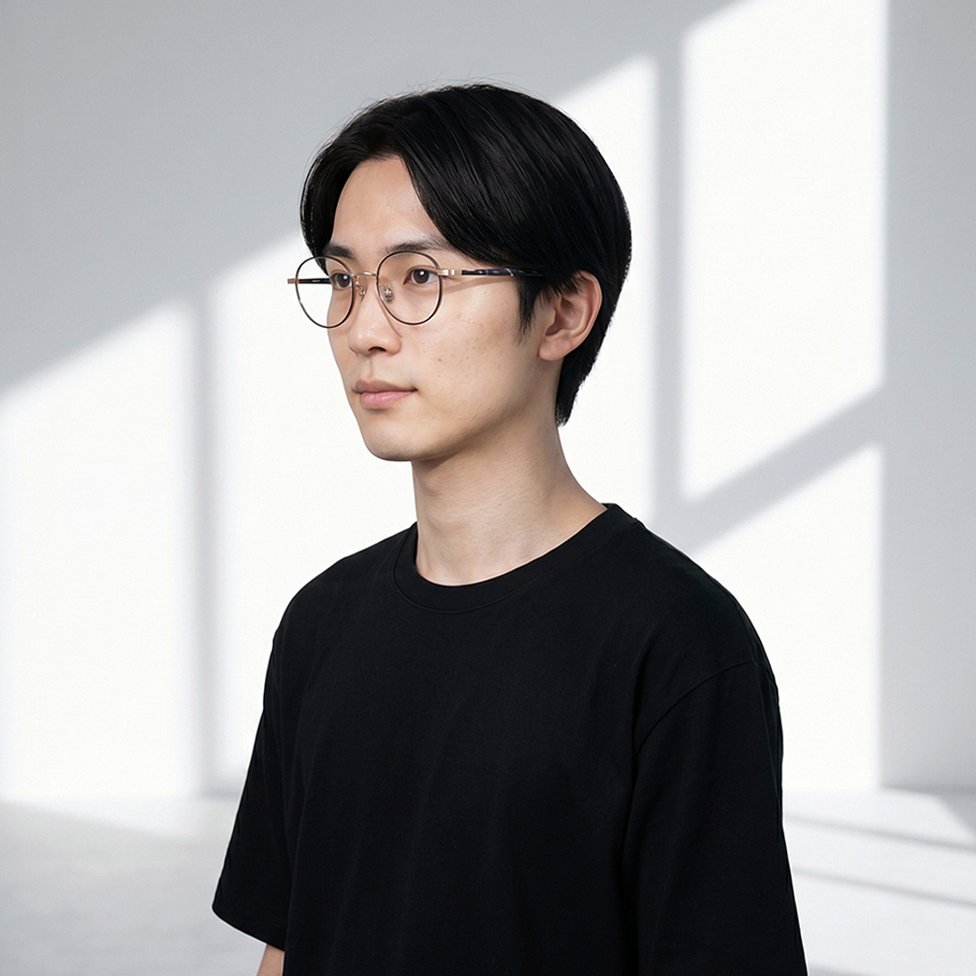 Senichisaku Black Full Rim Boston right side