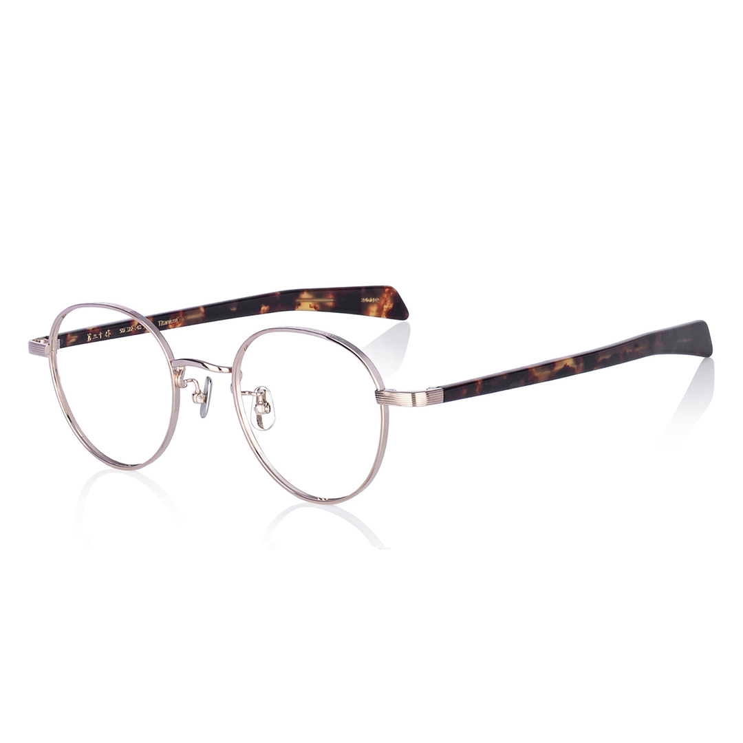 Senichisaku Gold Full Rim Boston left side