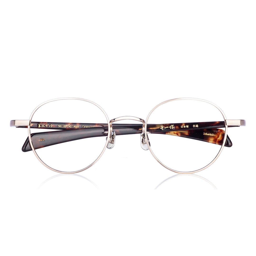 Senichisaku Gold Full Rim Boston right side