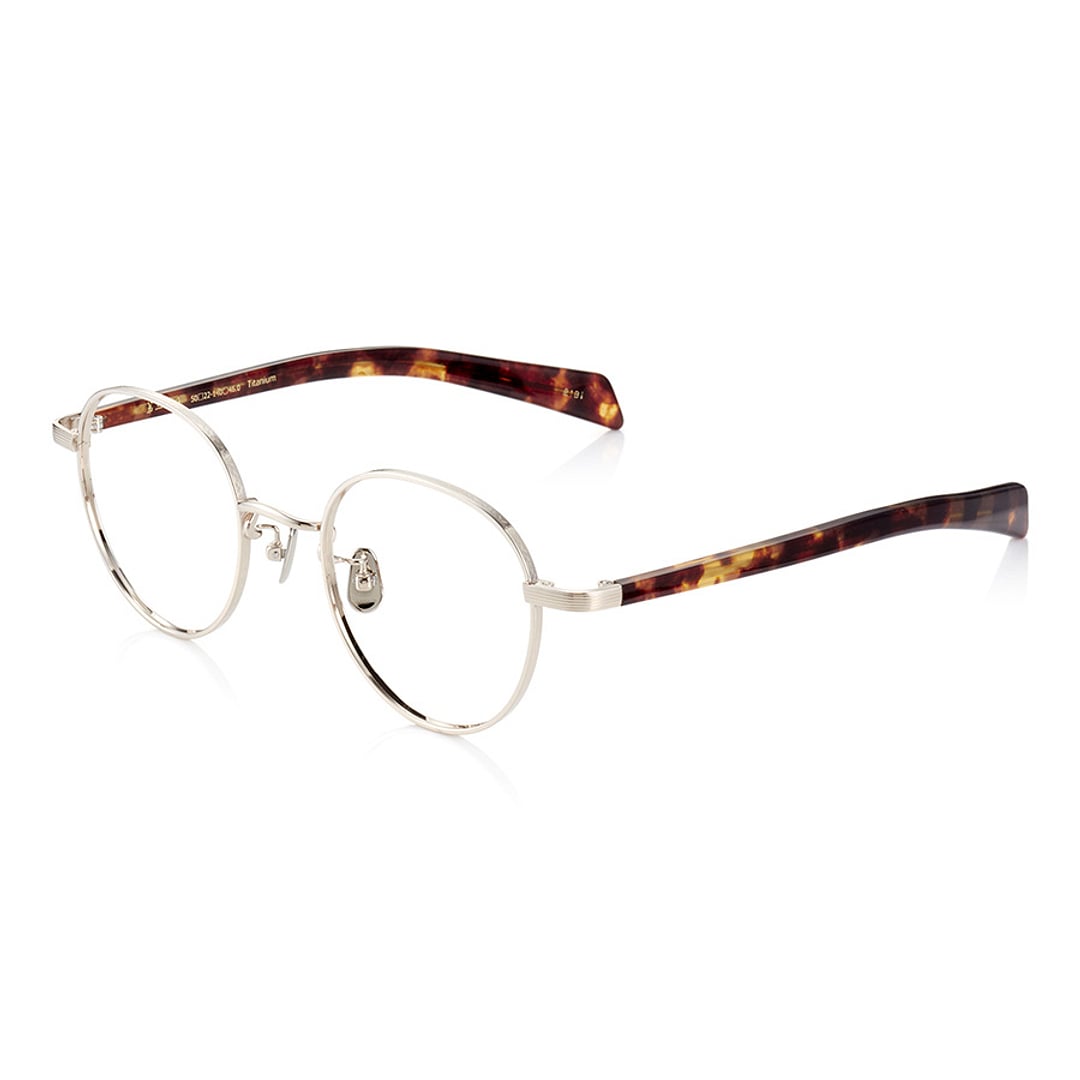 Senichisaku Gold Full Rim Boston left side