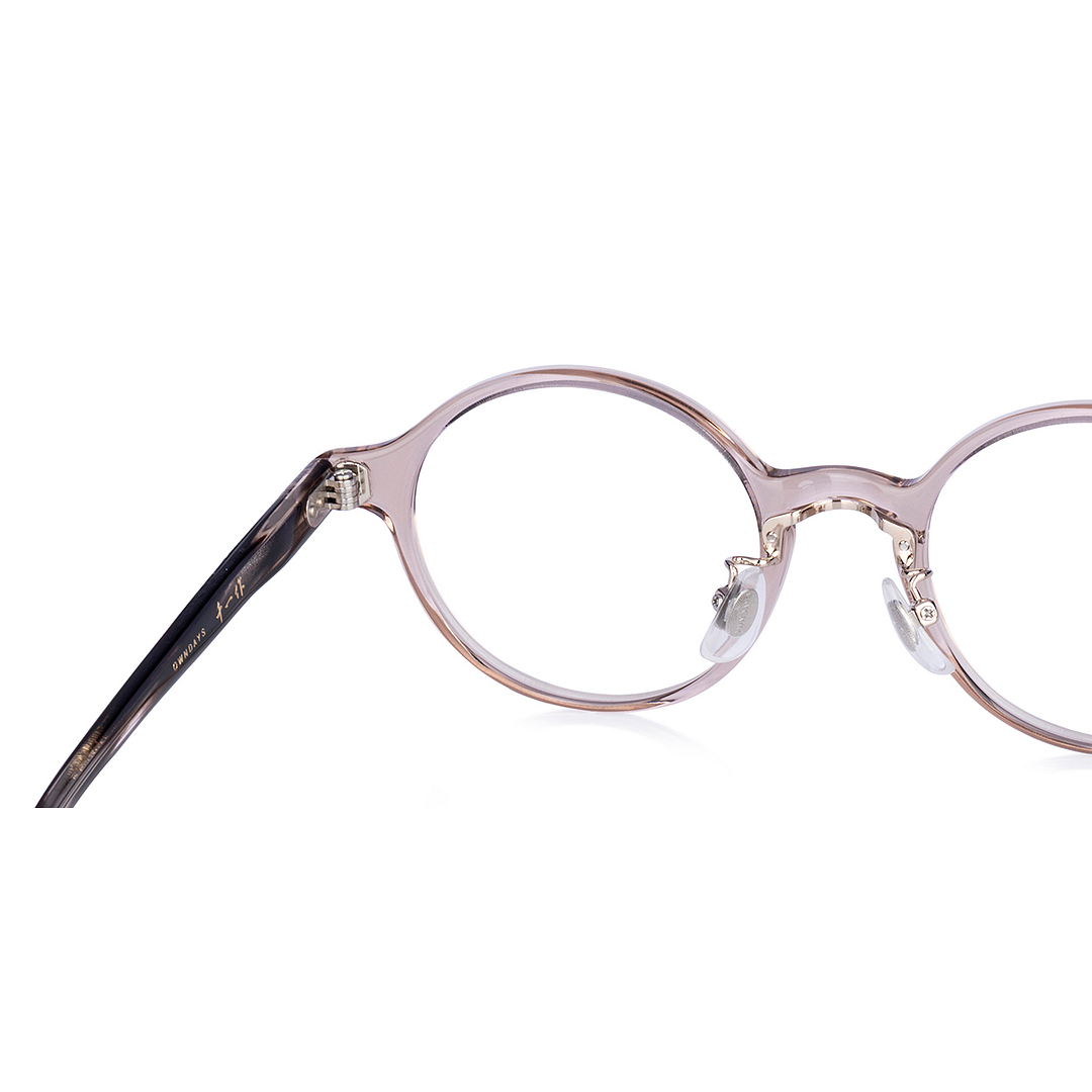 Senichisaku Light Brown Full Rim Round right side