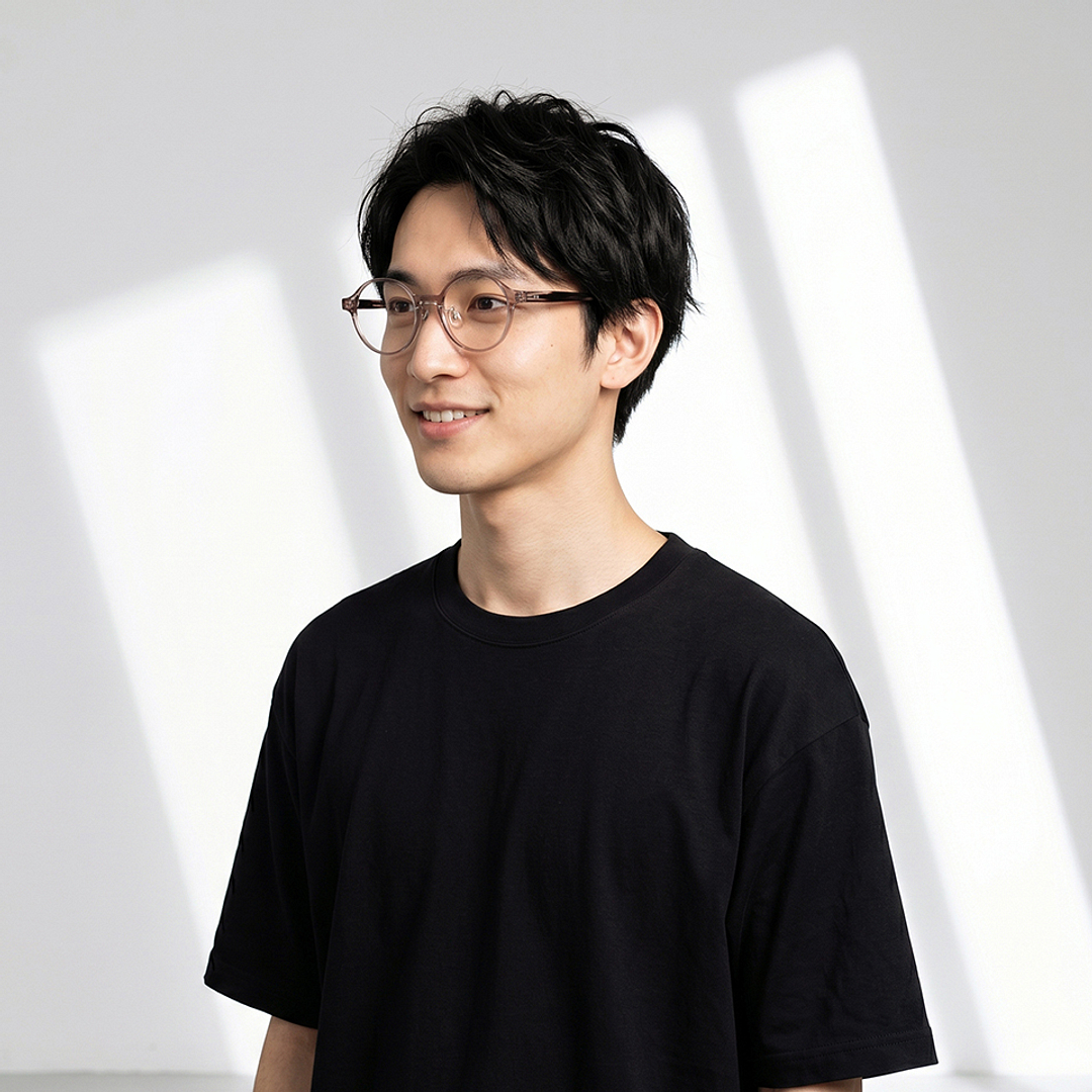 Senichisaku Light Brown Full Rim Round right side