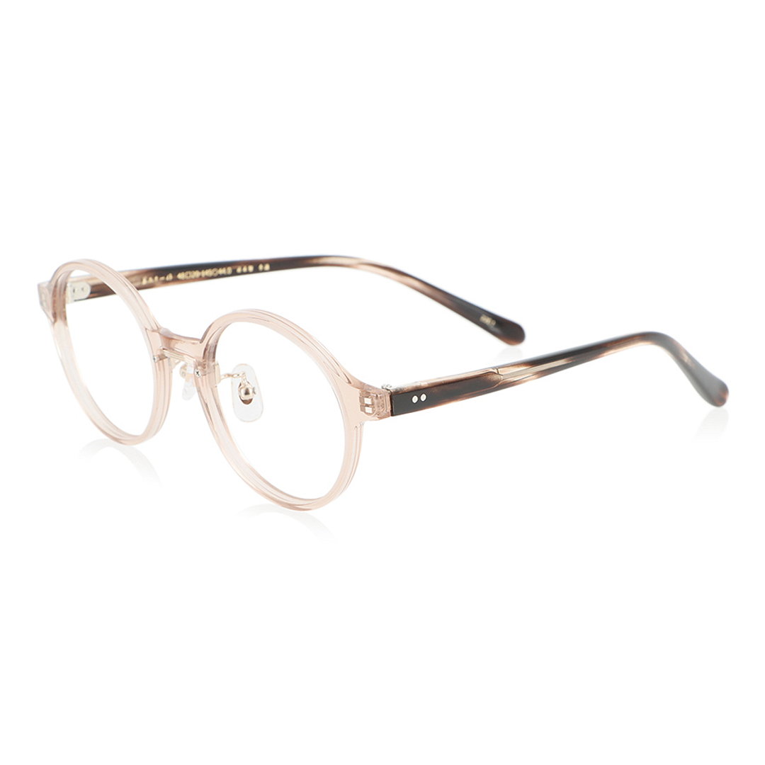 Senichisaku Light Brown Full Rim Round left side