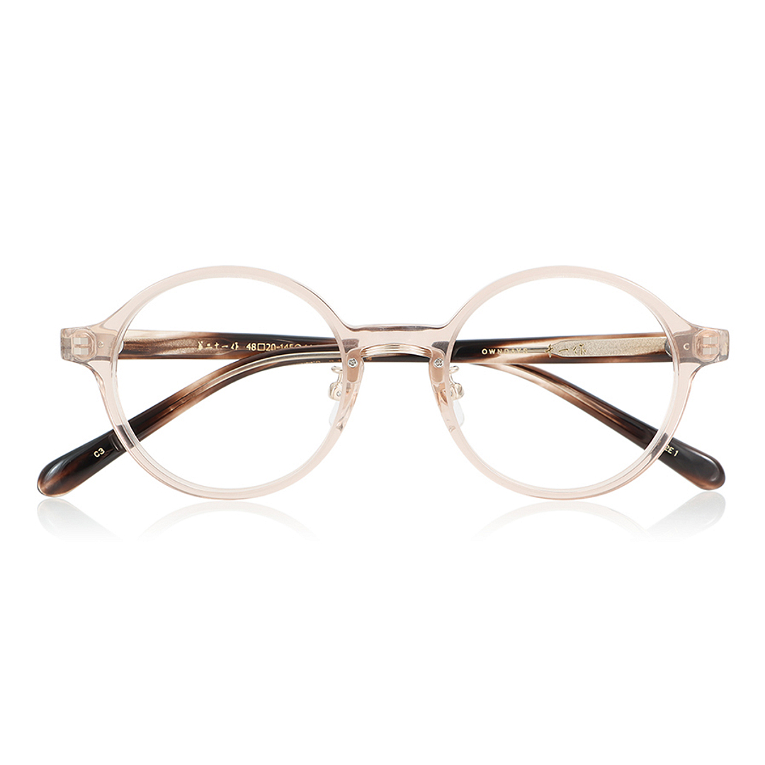 Senichisaku Light Brown Full Rim Round right side