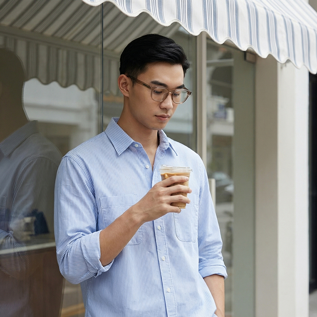 Senichisaku Light Brown Full Rim Wellington left side