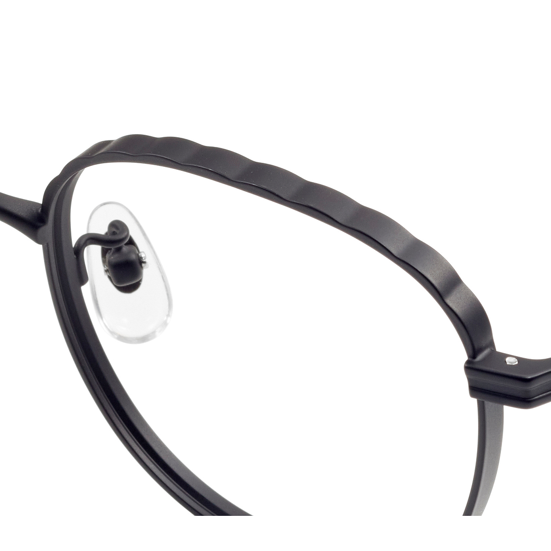 SQUID GAME × OWNDAYS Matte Black Full Rim Boston left side