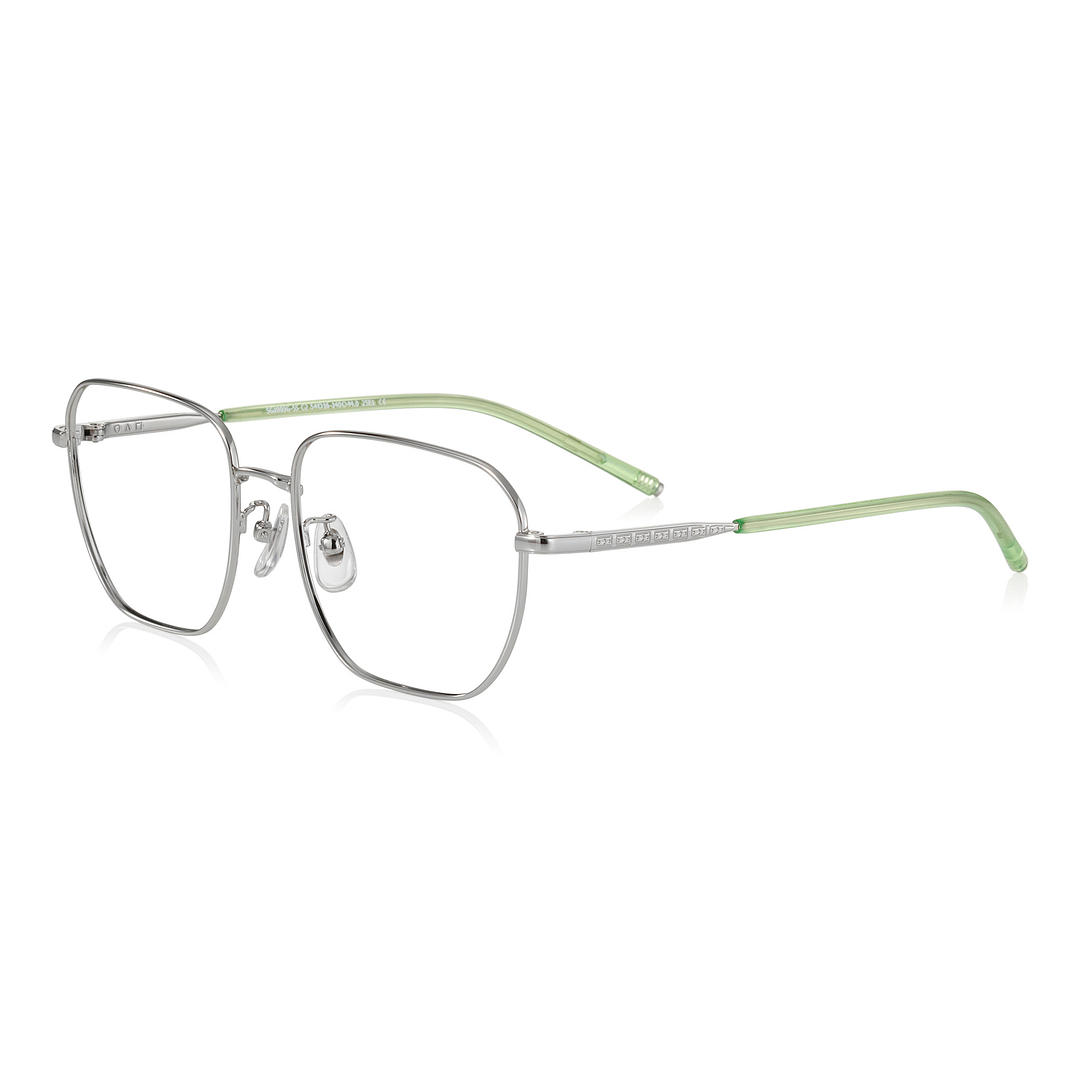 SQUID GAME × OWNDAYS Silver Full Rim Rectangle left side