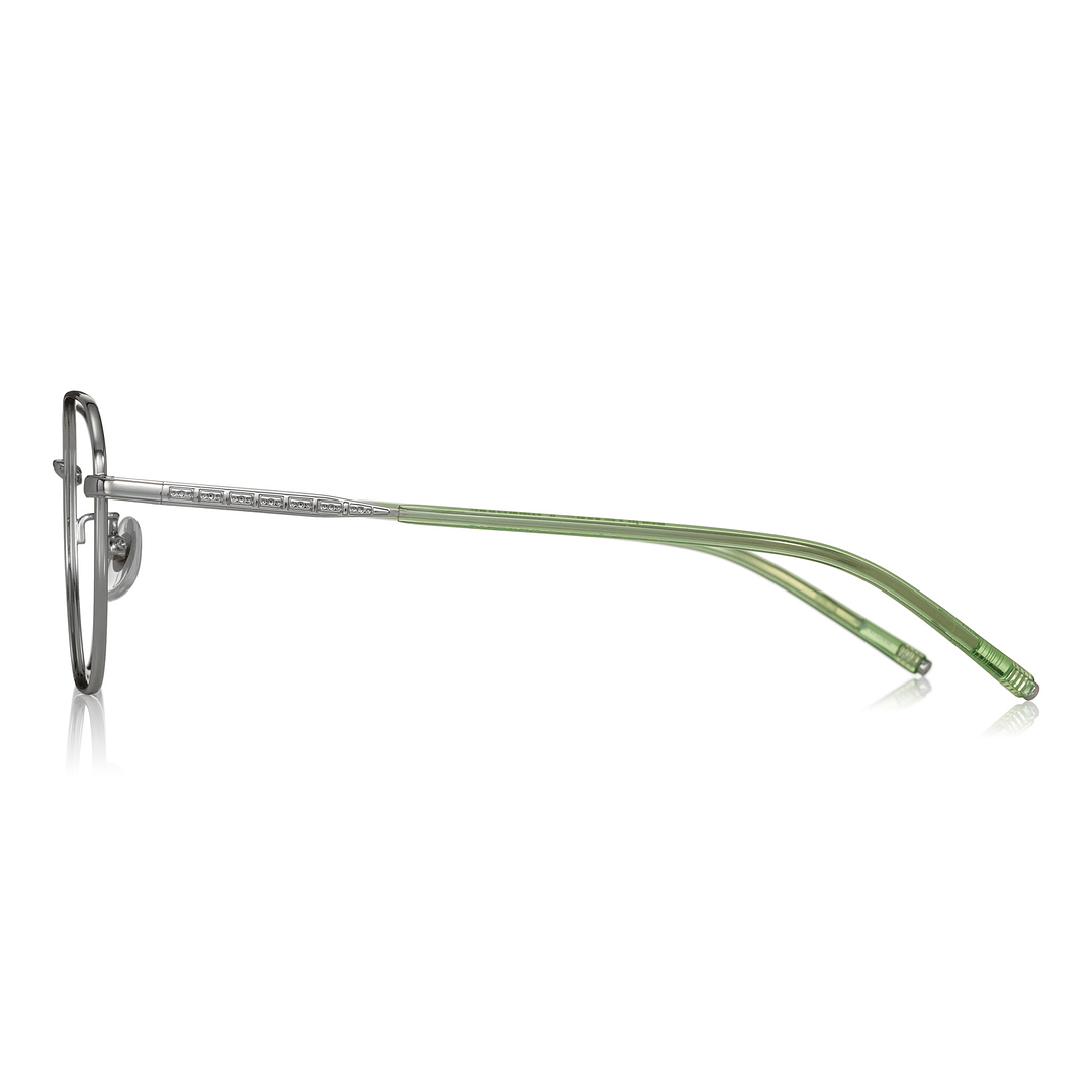 SQUID GAME × OWNDAYS Silver Full Rim Rectangle left side