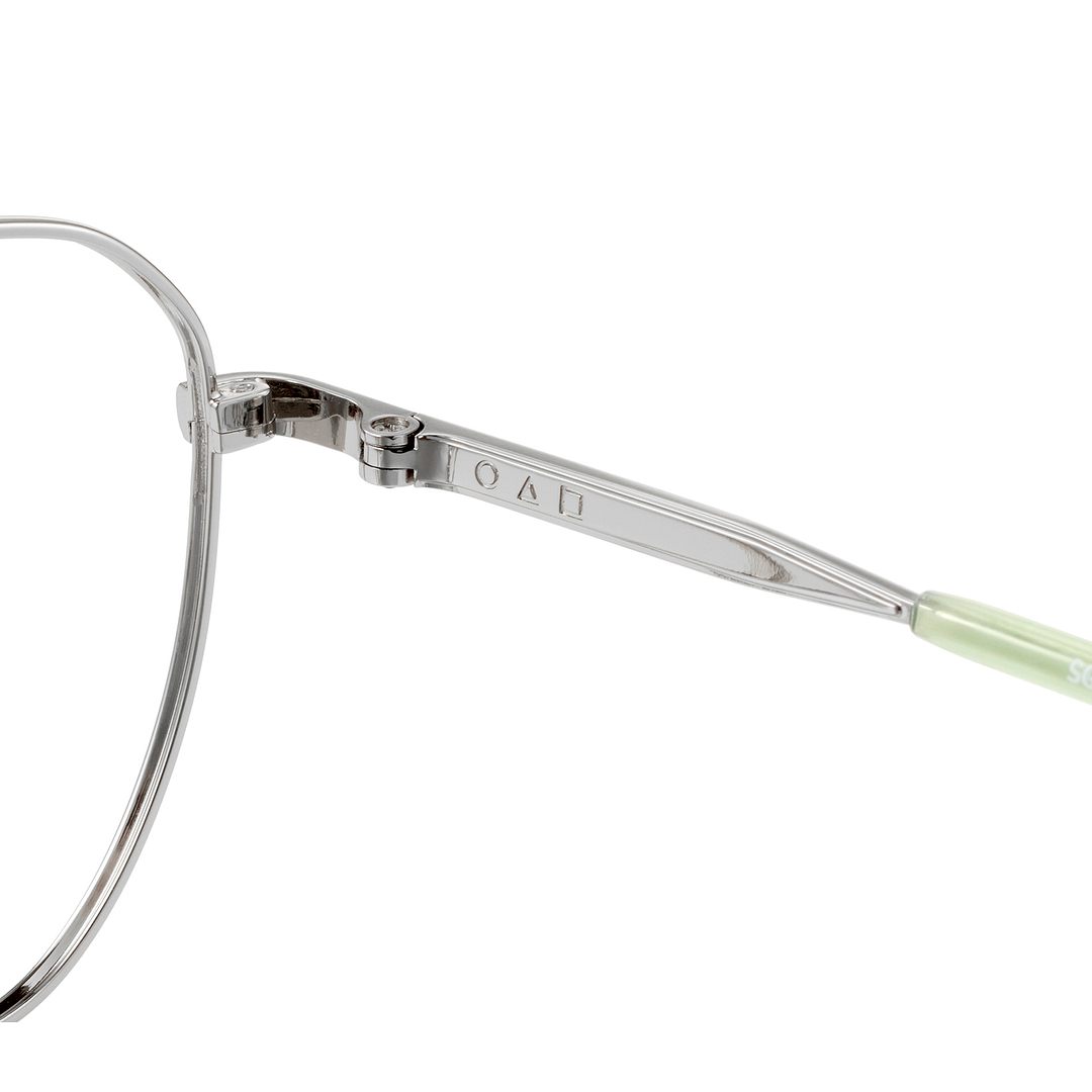 SQUID GAME × OWNDAYS Silver Full Rim Rectangle right side