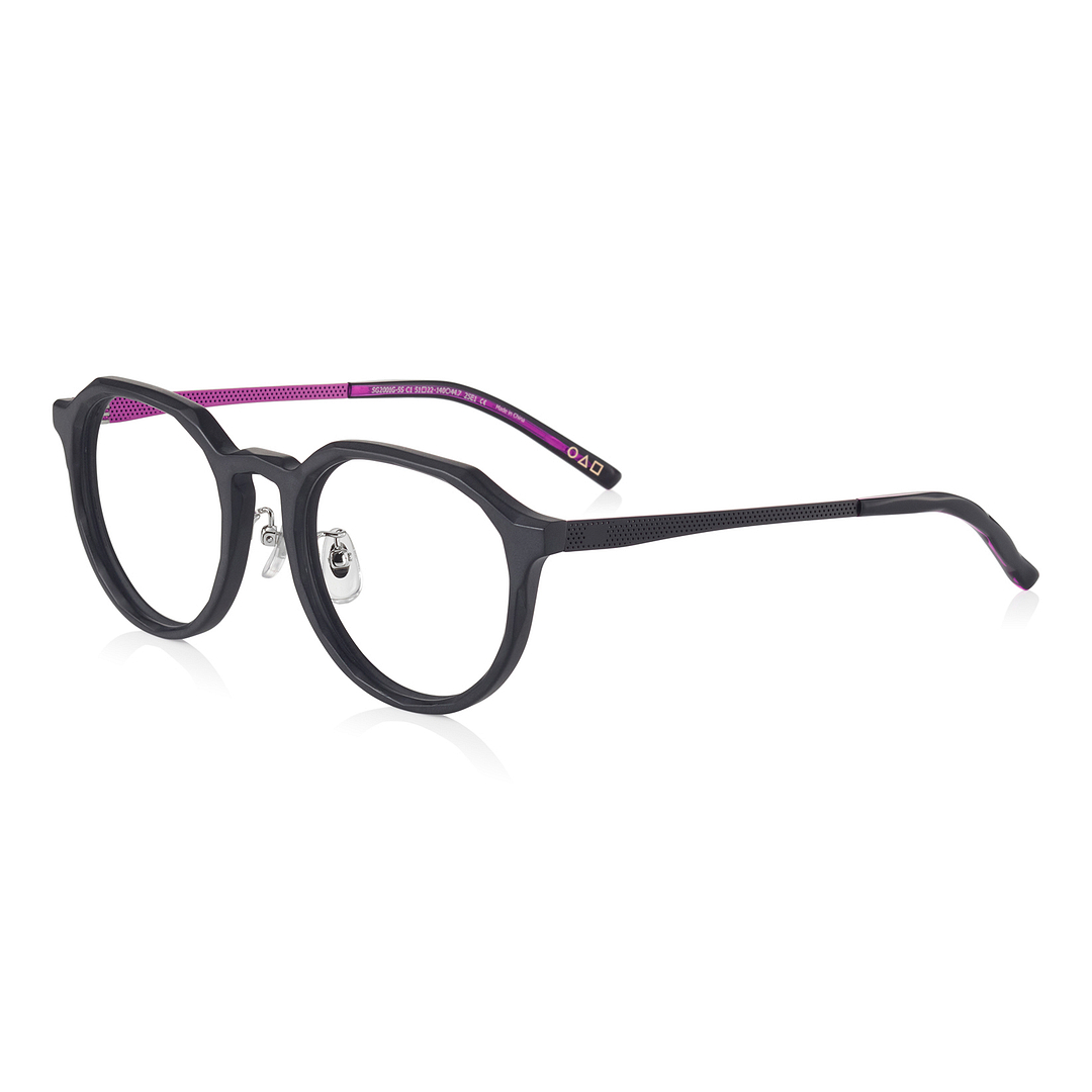 SQUID GAME × OWNDAYS Matte Black Full Rim Boston left side