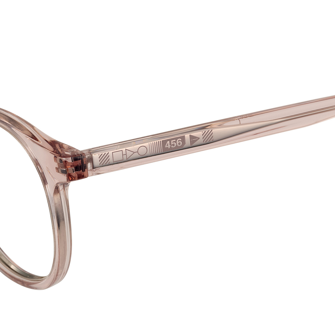 SQUID GAME × OWNDAYS Clear Pink Full Rim Boston left side