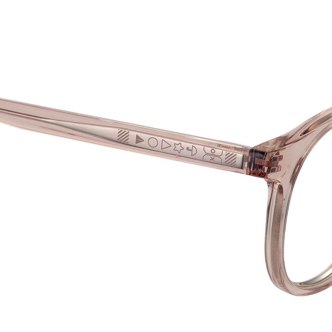 SQUID GAME × OWNDAYS Clear Pink Full Rim Boston right side