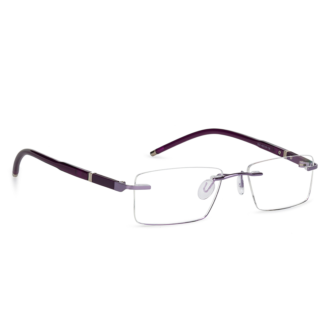Lenskart Air Online Purple Rimless Rectangle left side