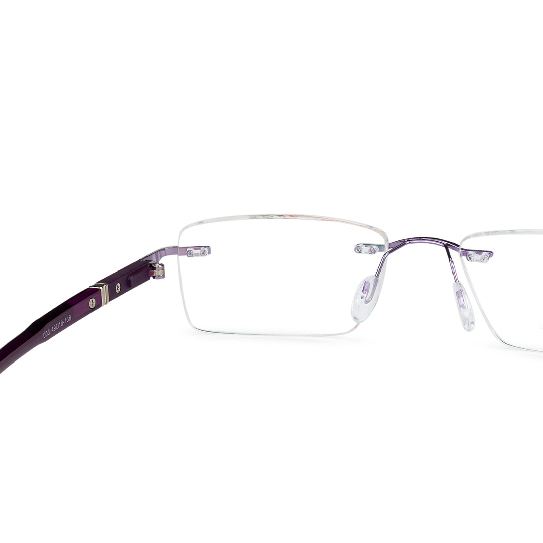 Lenskart Air Online Purple Rimless Rectangle left side
