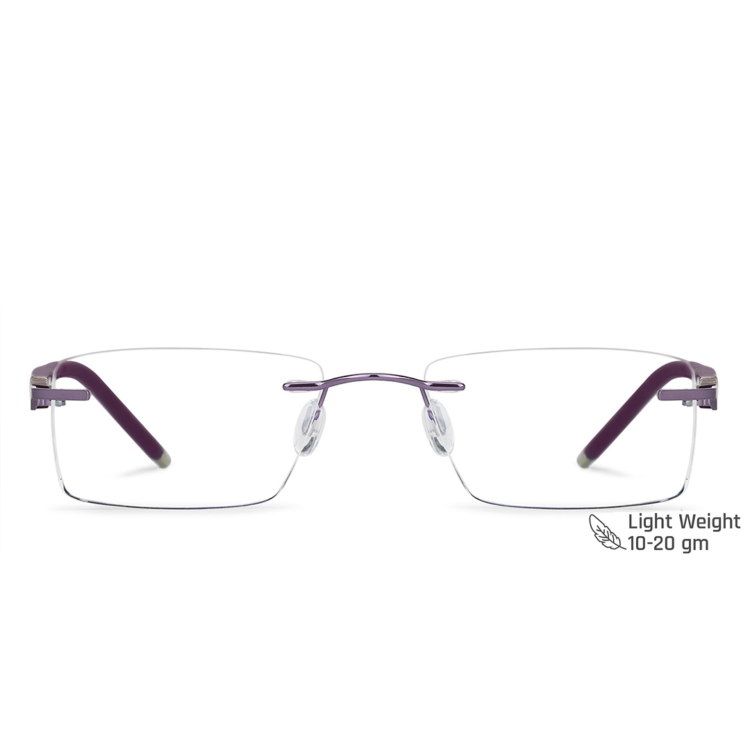 Lenskart Air Online Purple Rimless Rectangle left side