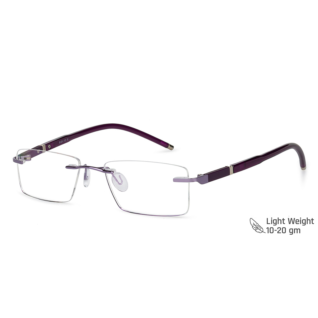 Lenskart Air Online Purple Rimless Rectangle right side