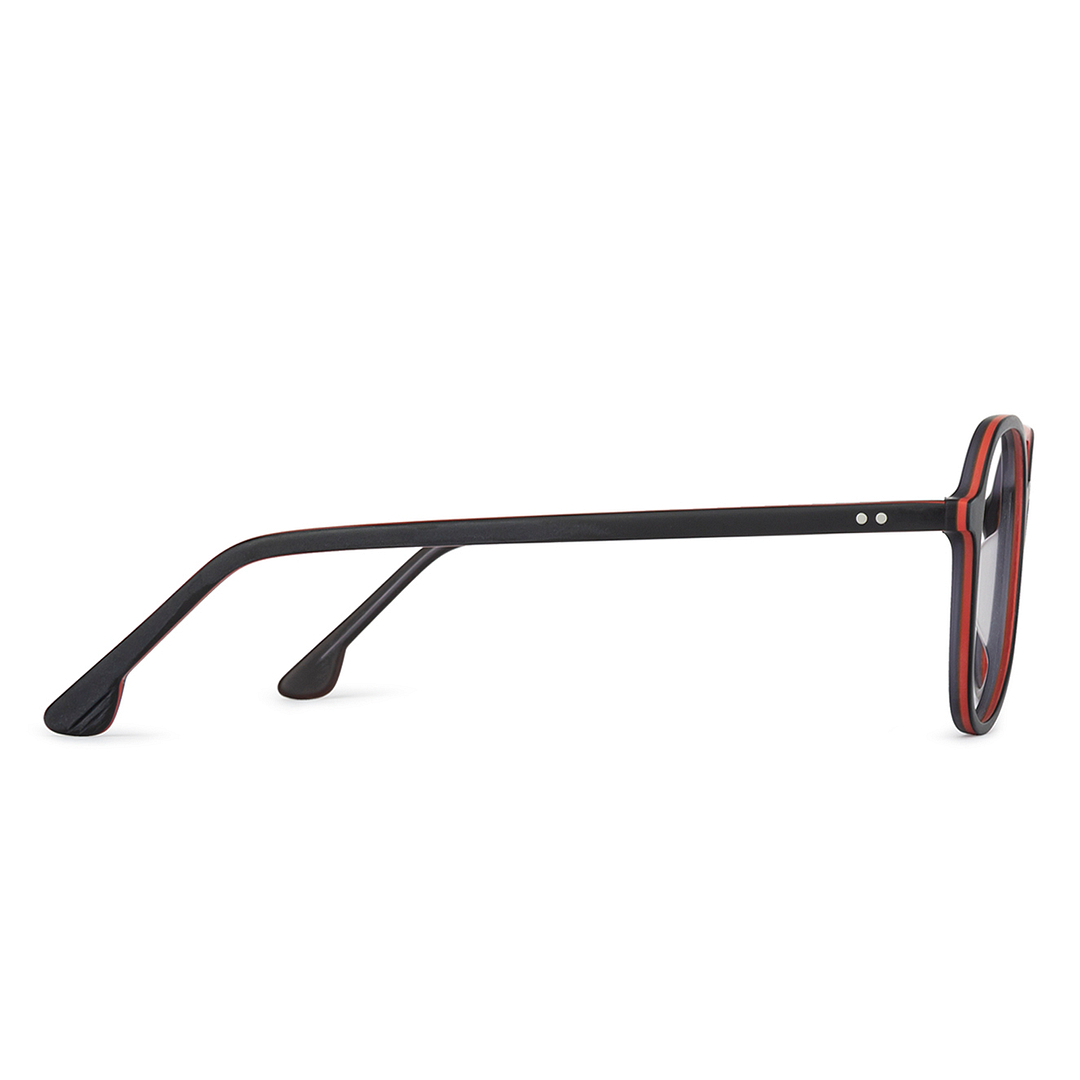 Buy Matte Black Red Line Black Full Rim Aviator Vincent Chase