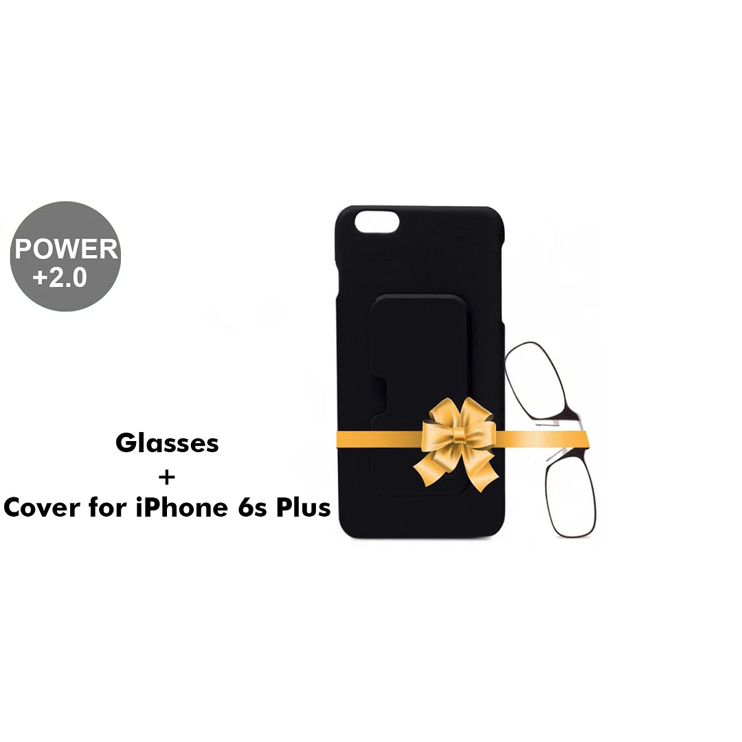 ThinOptics Black Full Rim Rectangle ThinOptics With Iphone 6S Plus Cover Reading    Only For  2 00 Power right side