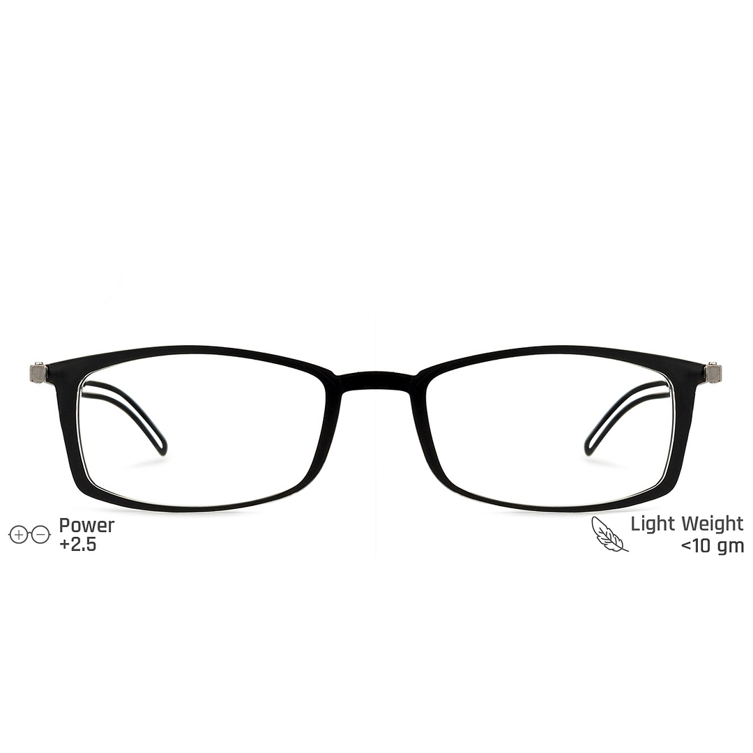 ThinOptics Black Full Rim Rectangle ThinOptics Brookyln Frontpage Reading    Only For  2 50 Power right side