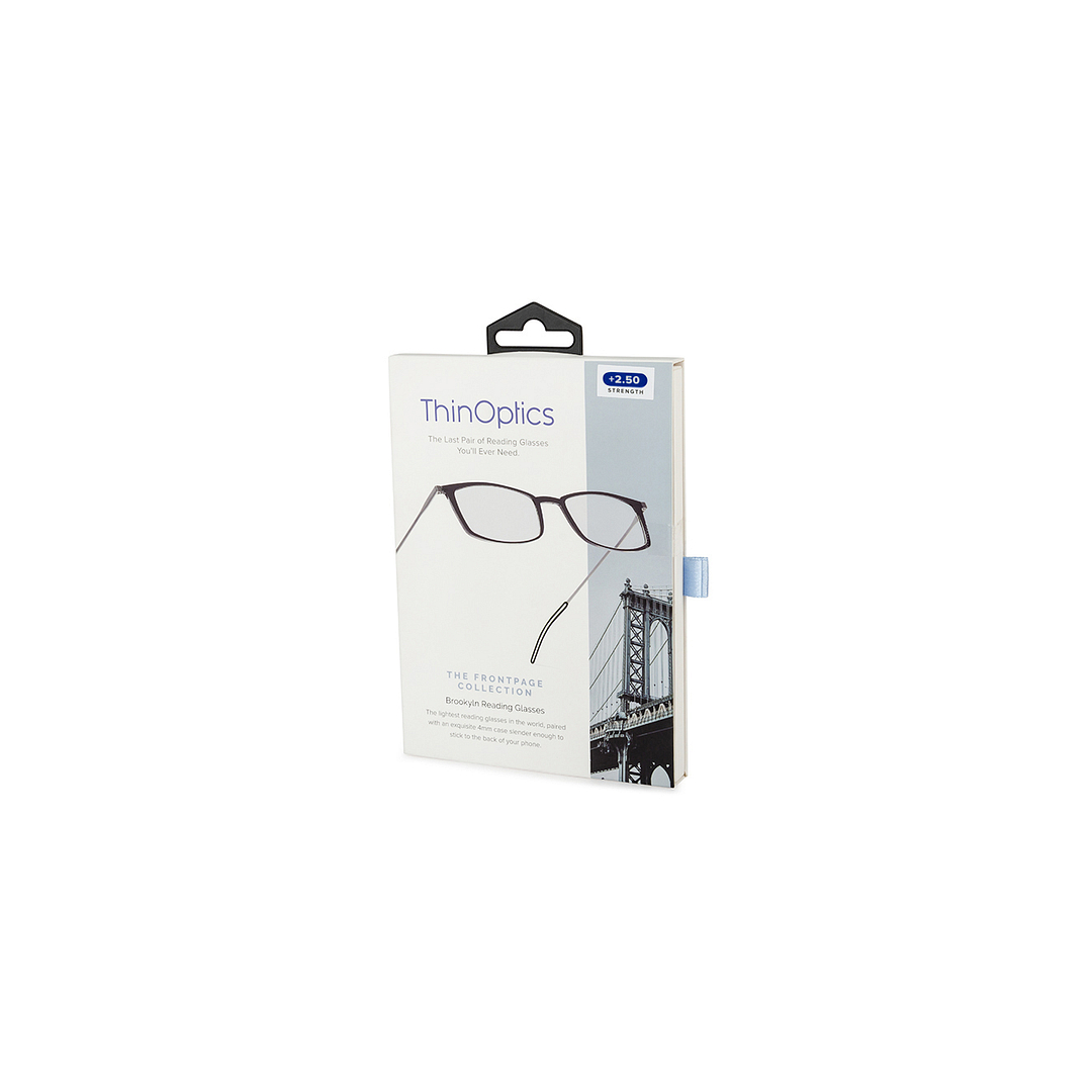 ThinOptics Black Full Rim Rectangle ThinOptics Brookyln Frontpage Reading    Only For  2 50 Power right side