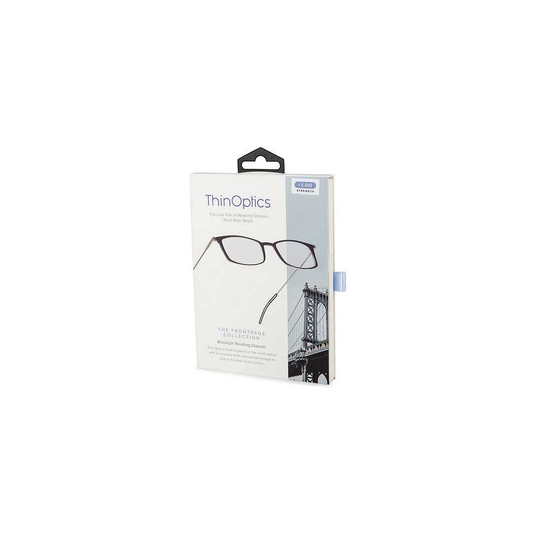 ThinOptics Black Full Rim Rectangle ThinOptics Brookyln Frontpage Reading    Only For 1 00 Power left side