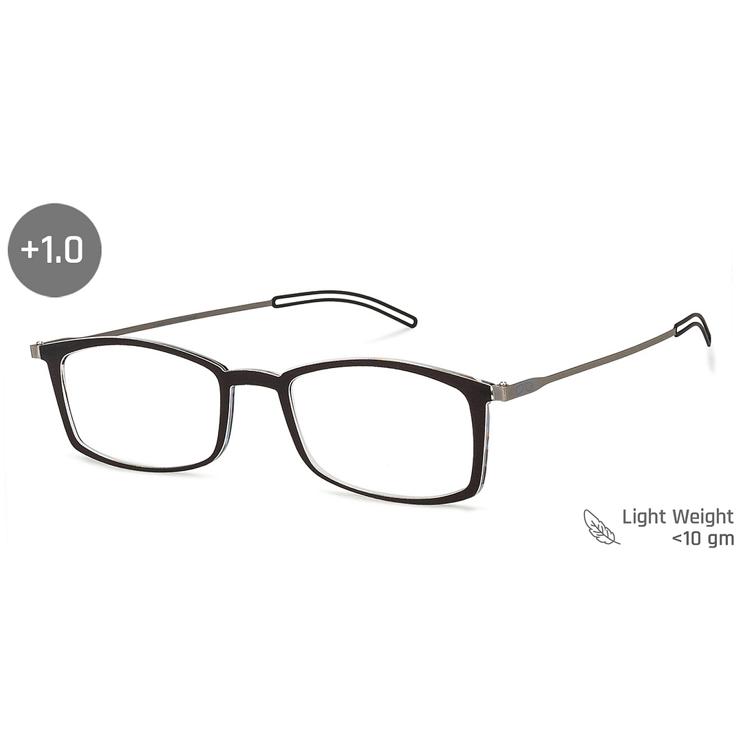 ThinOptics Black Full Rim Rectangle ThinOptics Brookyln Frontpage Reading Only For 1 00 Power right side